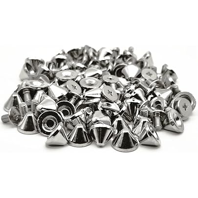 Amazon.co.jp: [ease] コニカル スタッズ 鋲 9mm シルバー 100個 パン