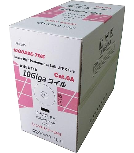 Amazon.co.jp: 通信興業 CAT6A LANケーブル (200m巻き) TSUNET-10GE