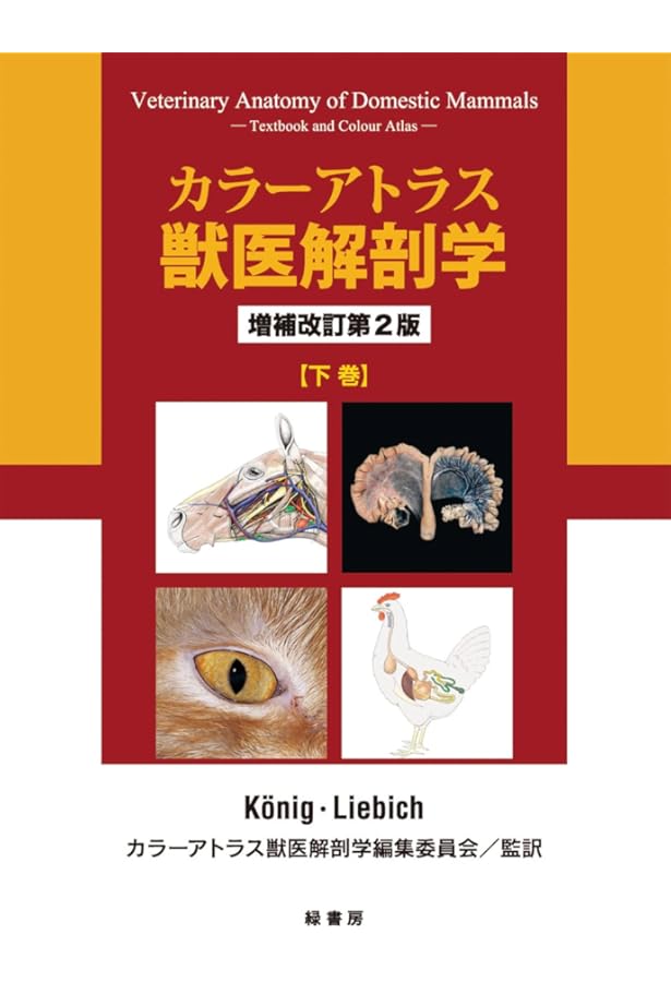 Amazon.co.jp: カラーアトラス獣医解剖学 増補改訂第2版 上巻 : カラー