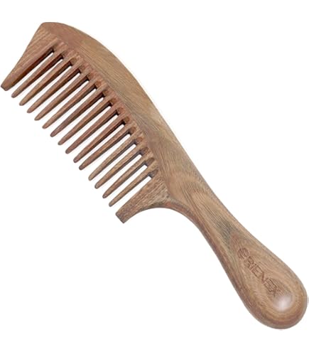 Amazon | 1個セット 木製櫛 天然 緑檀木の材料 木製 艶髪ブラシ 静電気