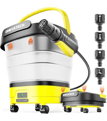 Amazon | Yoeyang 高圧洗浄機 13L折りたたみバケツ付き 6-in-1 多機能