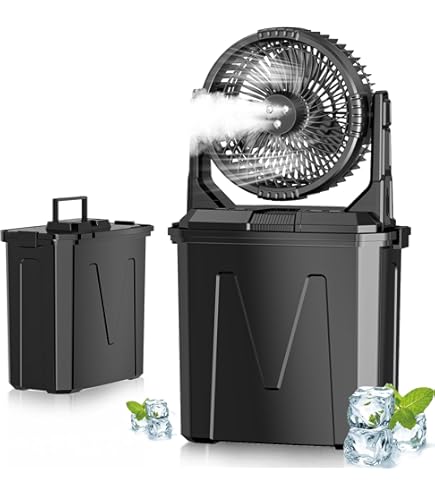 Amazon | Ausic 9L バケットポータブルミストファン 屋外パティオ用