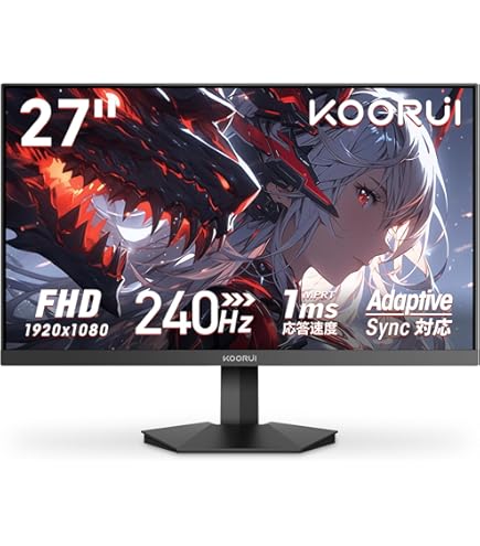 Amazon.co.jp: KOORUI ゲーミングモニター 24インチフルHD VA 非光沢