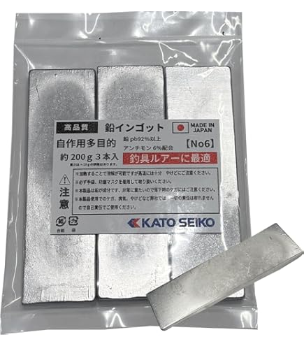 Amazon.co.jp: 自作メタルジグ用鉛 Pb 約94.0％ Sb約6.0％【約210g×4本