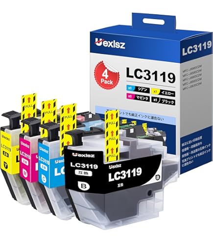 Amazon.co.jp: LC3119 (BK/C/M/Y) 4色セット Brother用 ブラザー互換