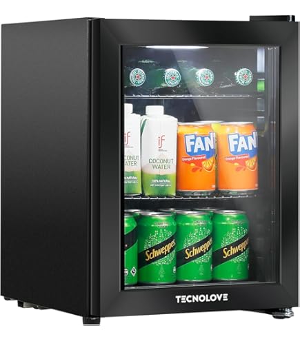 Amazon | Shelddi 小型冷蔵庫 48L ミニ コンパクト 透明ガラスドア