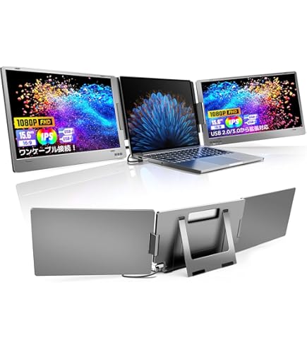 Amazon.co.jp: RAKUTOP モバイルモニター 14インチ トリプルモニター