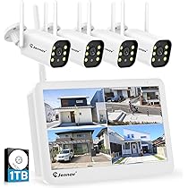 Amazon.co.jp: Jennov 防犯カメラ 屋外 モニター付き 500万画素 130度