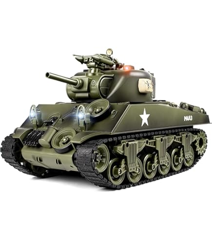 Amazon.com: 1/16 US M4A3 Sherman Tank (105mm Howitzer) Air Soft RC