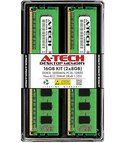 A-Tech 16GB (2x8GB) DDR4 2400 MHz UDIMM PC4-19200 (PC4-2400T) CL17