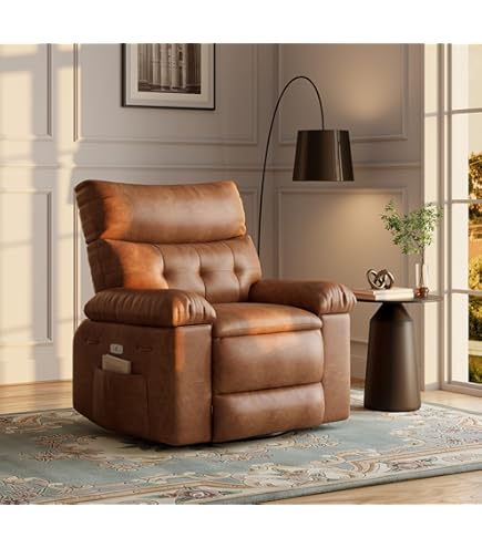 PU Leather Swivel Recliner, 22