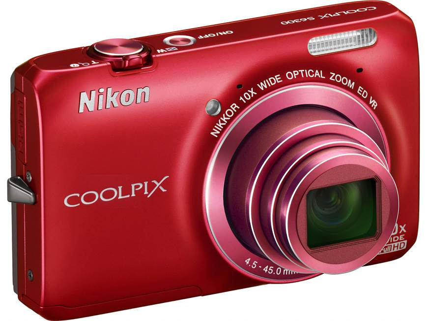 Nikon Coolpix S6300 (Red) 16-megapixel digital camera with 10X