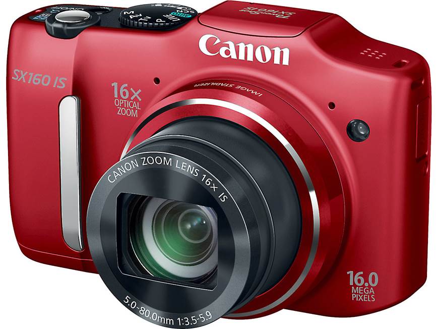 Canon PowerShot SX160 IS (Red) 16-megapixel digital camera with