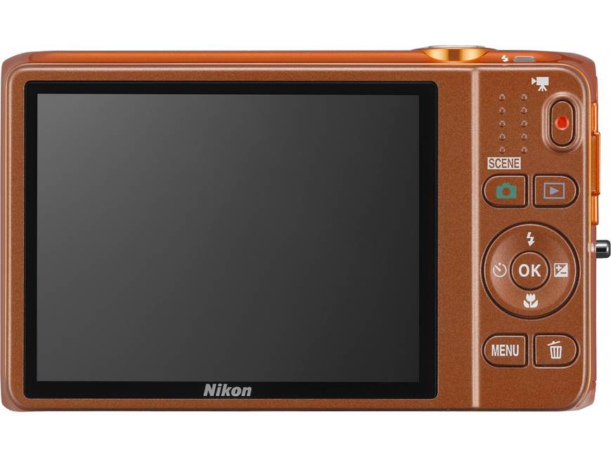 Nikon Coolpix S6500 (Orange) 16-megapixel digital camera with 12X