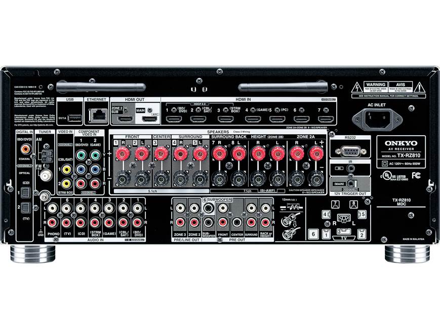 Onkyo TX-RZ810 7.2-channel home theater receiver with Wi-Fi