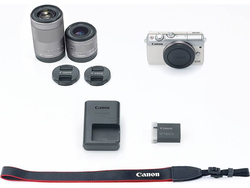 Canon EOS M100 Two Lens Kit (White) 24.2-megapixel mirrorless