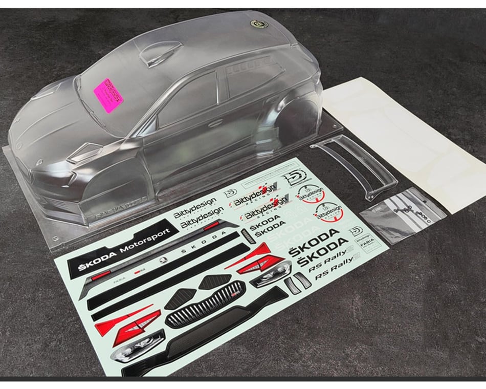 Bittydesign SKODA Fabia RS Rally2 1/10 Rally Body (Clear) (190mm