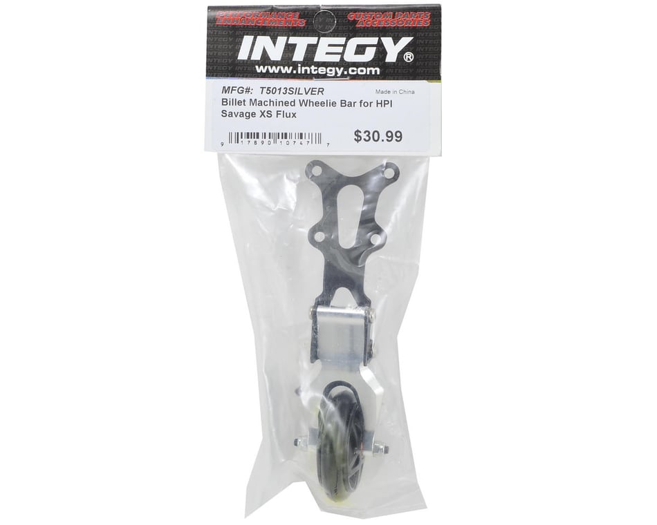 Team Integy Savage XS Flux Billet Wheelie Bar Set (Silver