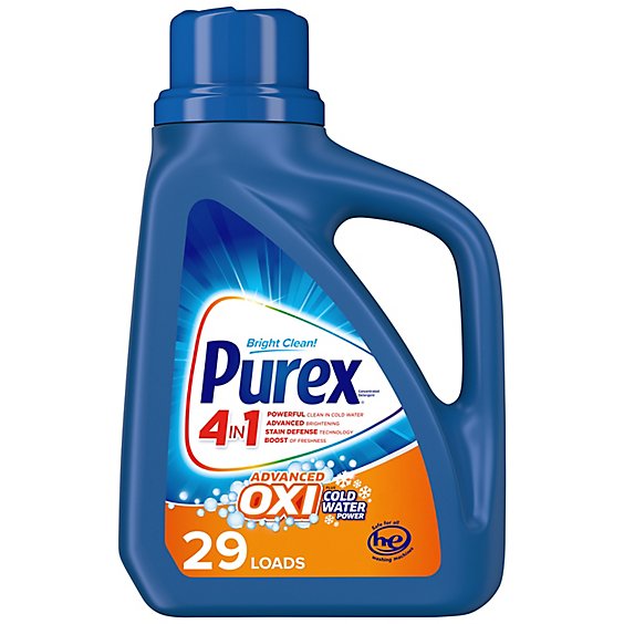 Purex 4 In 1 Plus OXI Liquid Laundry Detergent 29 Loads - 43.5 Fl