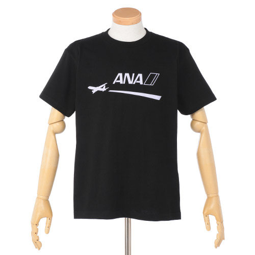 ANAオリジナル＞ビッグロゴ・フロントプリントTシャツ(ブラック)