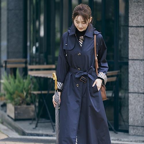 ANAオリジナル＞Aquascutumレインコート/レディース/ネイビー