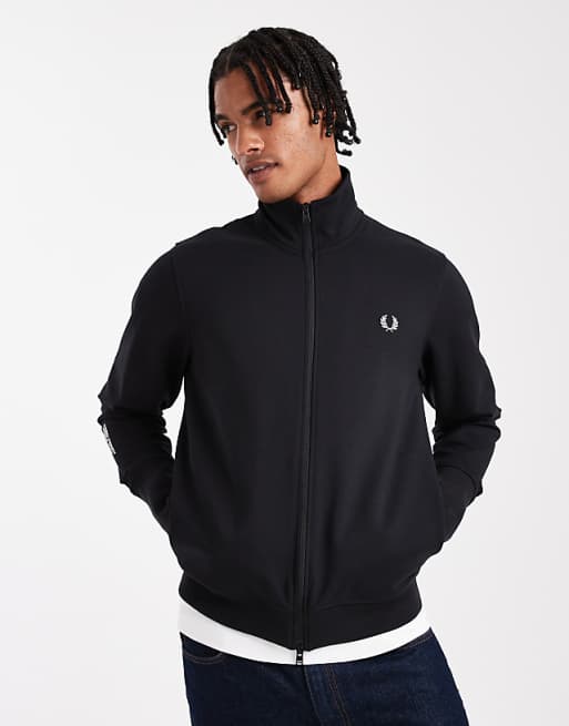 Fred Perry thumbhole track jacket in black | ASOS