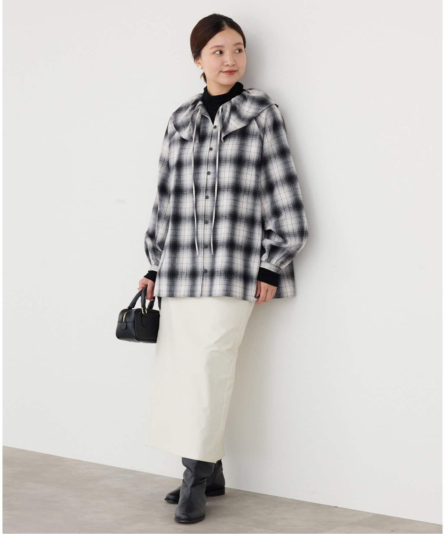 追加》BLACK フリルチェックブラウス（シャツ／ブラウス）｜IENA