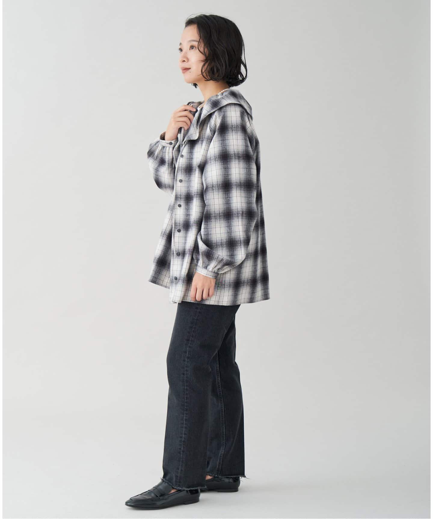 追加》BLACK フリルチェックブラウス（シャツ／ブラウス）｜IENA