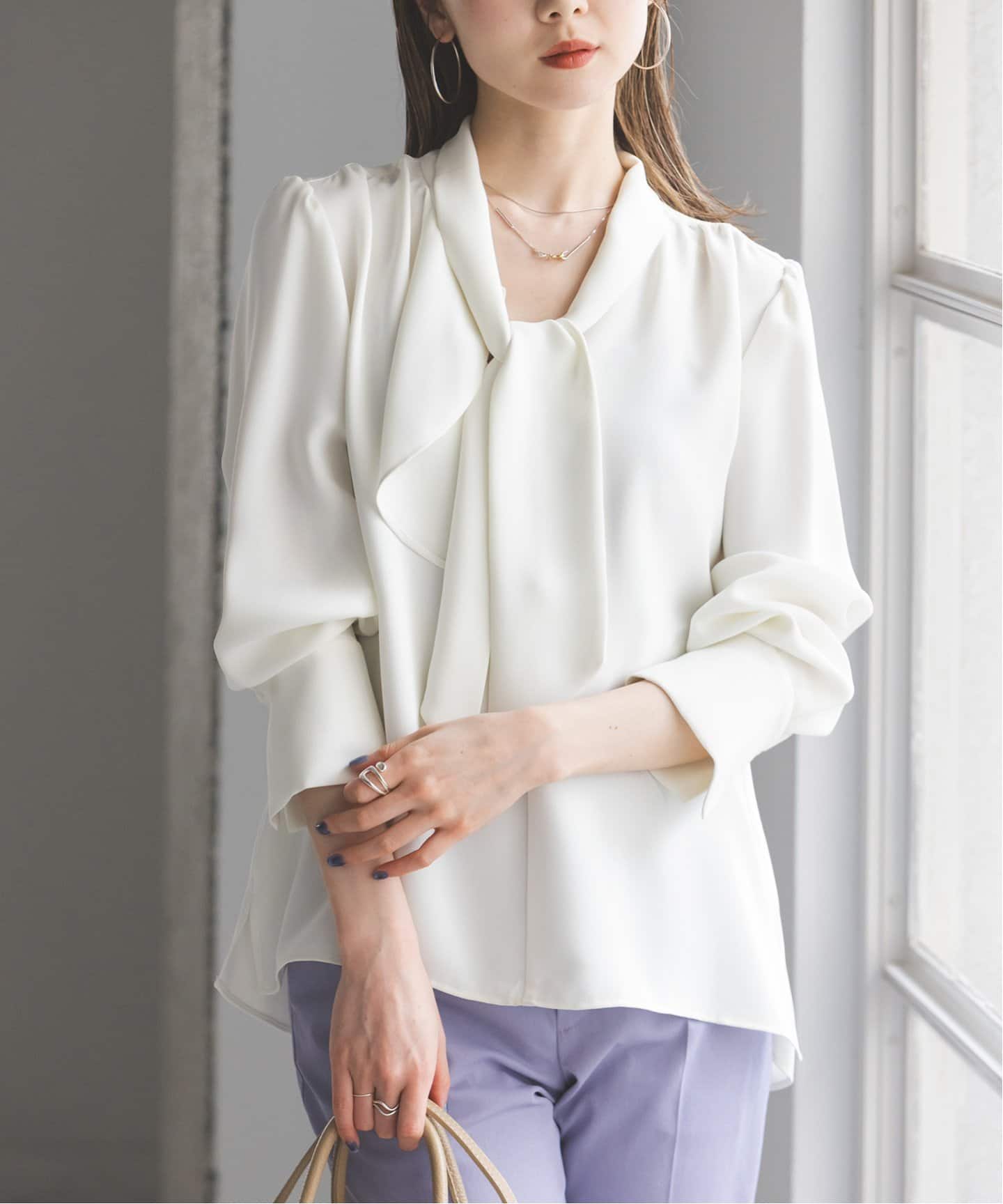 追加》アシンメトリーボウタイブラウス（シャツ／ブラウス）｜NOBLE