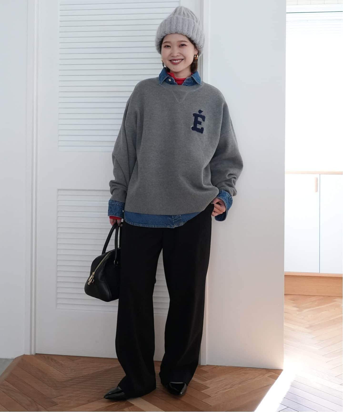 WEB限定/追加4》サガラ刺繍スウェットライクニット（ニット／セーター