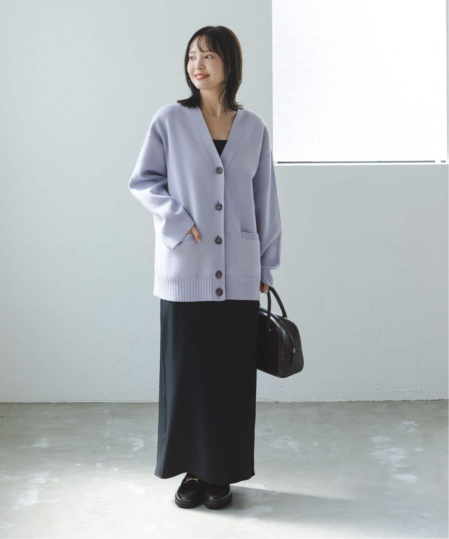 スムース編みオーバーカーデ（カーディガン）｜NOBLE（ノーブル）の