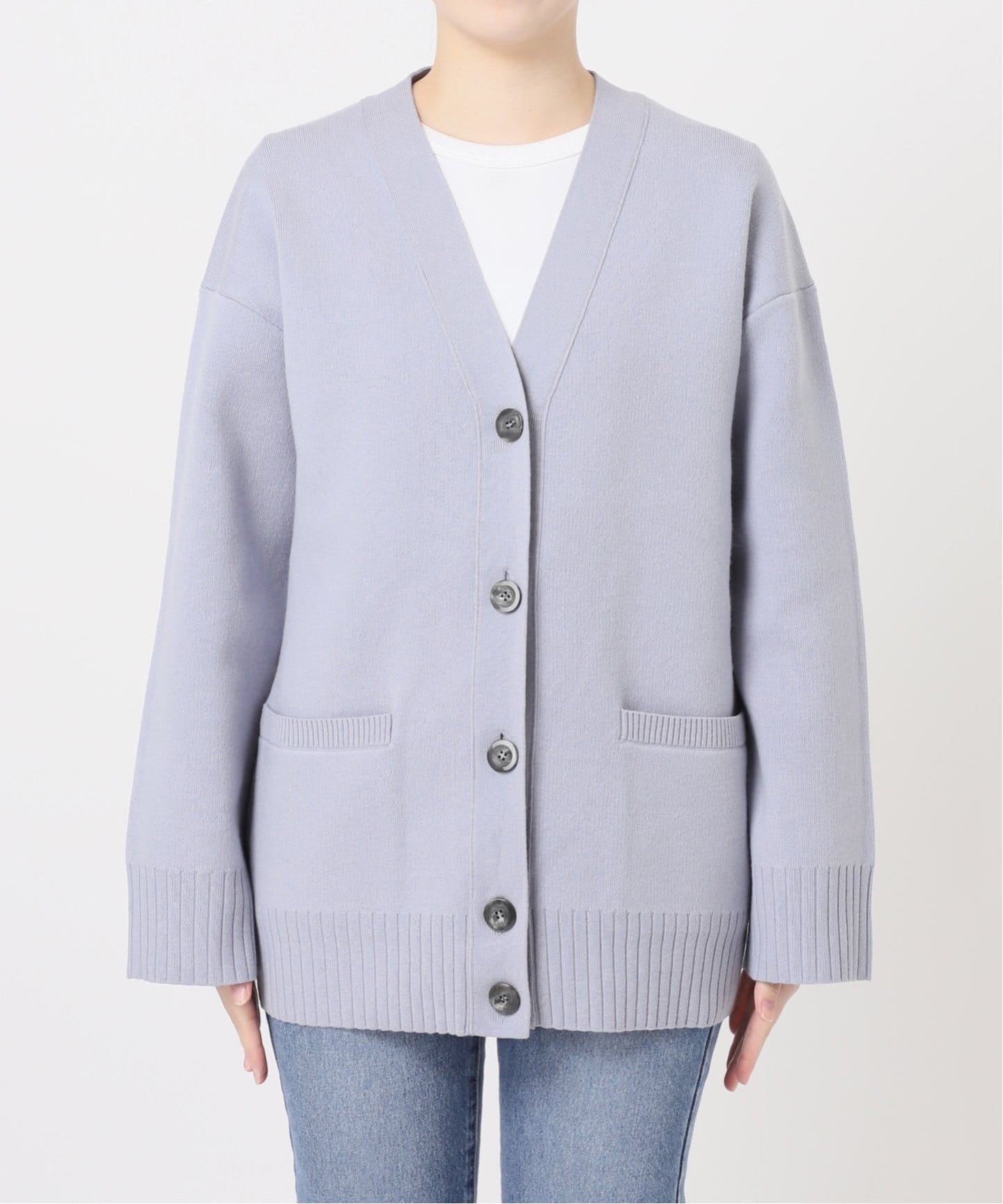 スムース編みオーバーカーデ（カーディガン）｜NOBLE（ノーブル）の