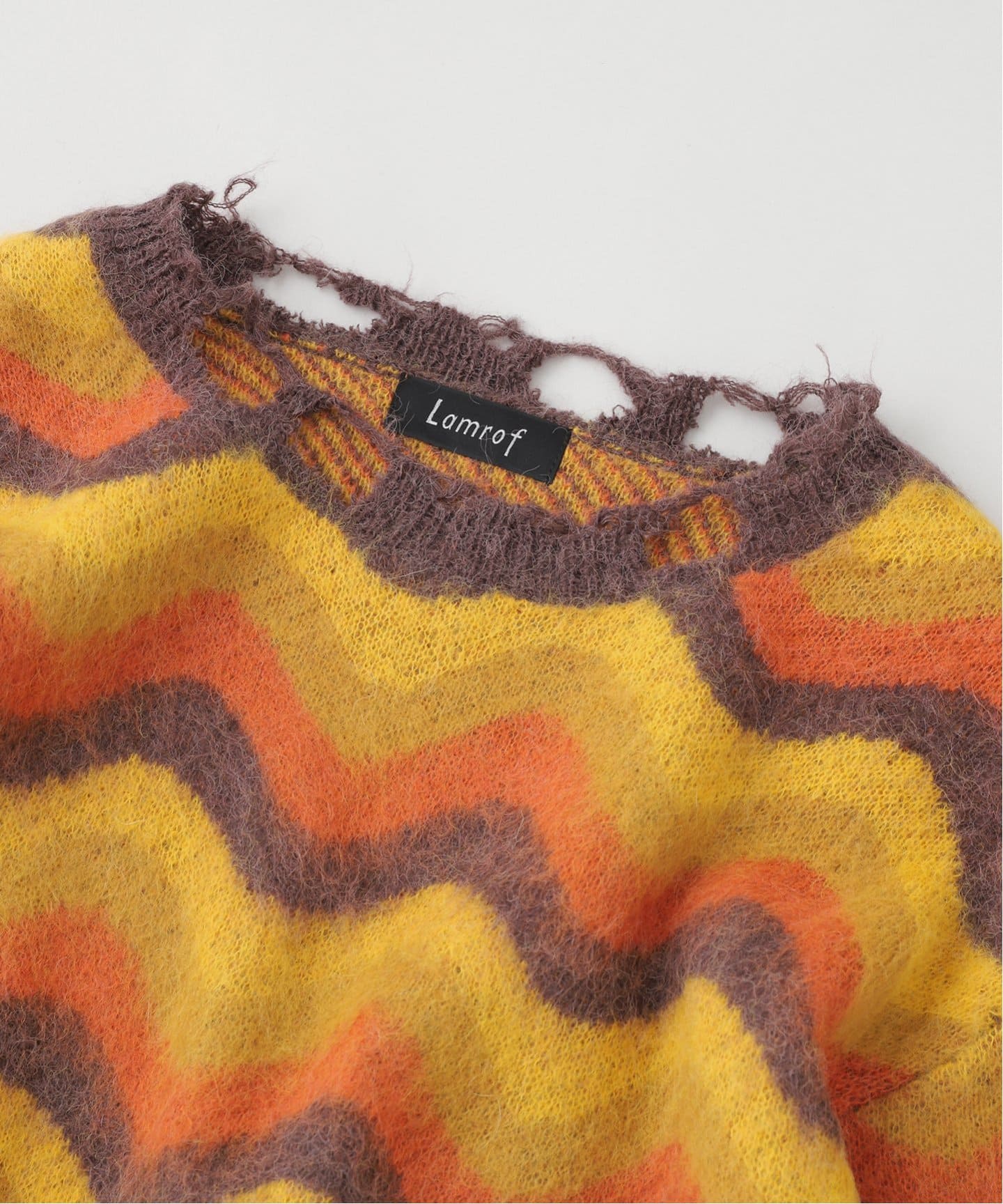 LAMROF / ラムロフ】ウェーブ モヘヤ ブレンド ニット（ニット