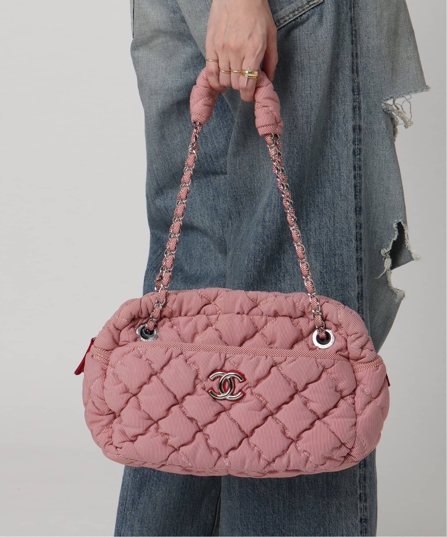 VINTAGE CHANEL/シャネル】 Bobble quilt チェーンショルダーバッグ