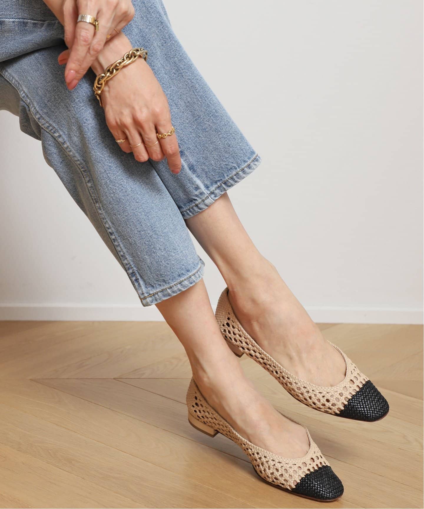 FRANCESCO RUSSO/フランチェスコ ルッソ】 MESH バレエシューズ