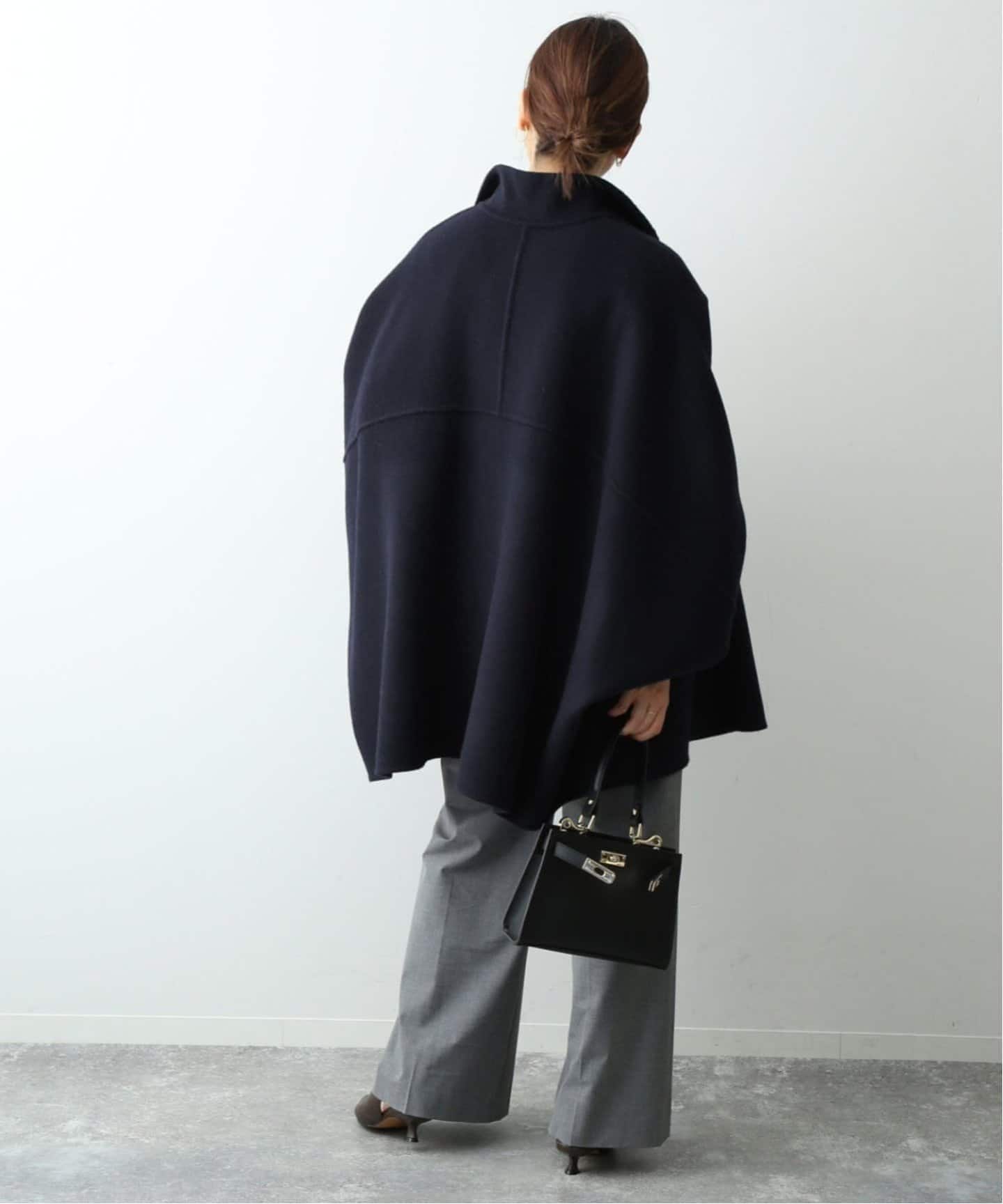 WEB限定/追加》スタンドカラーダブルフェイスポンチョ（ポンチョ