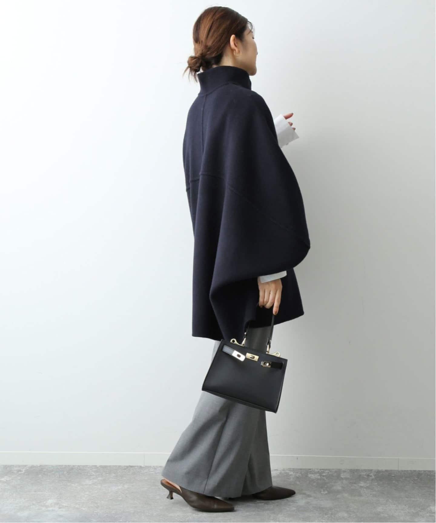 WEB限定/追加》スタンドカラーダブルフェイスポンチョ（ポンチョ