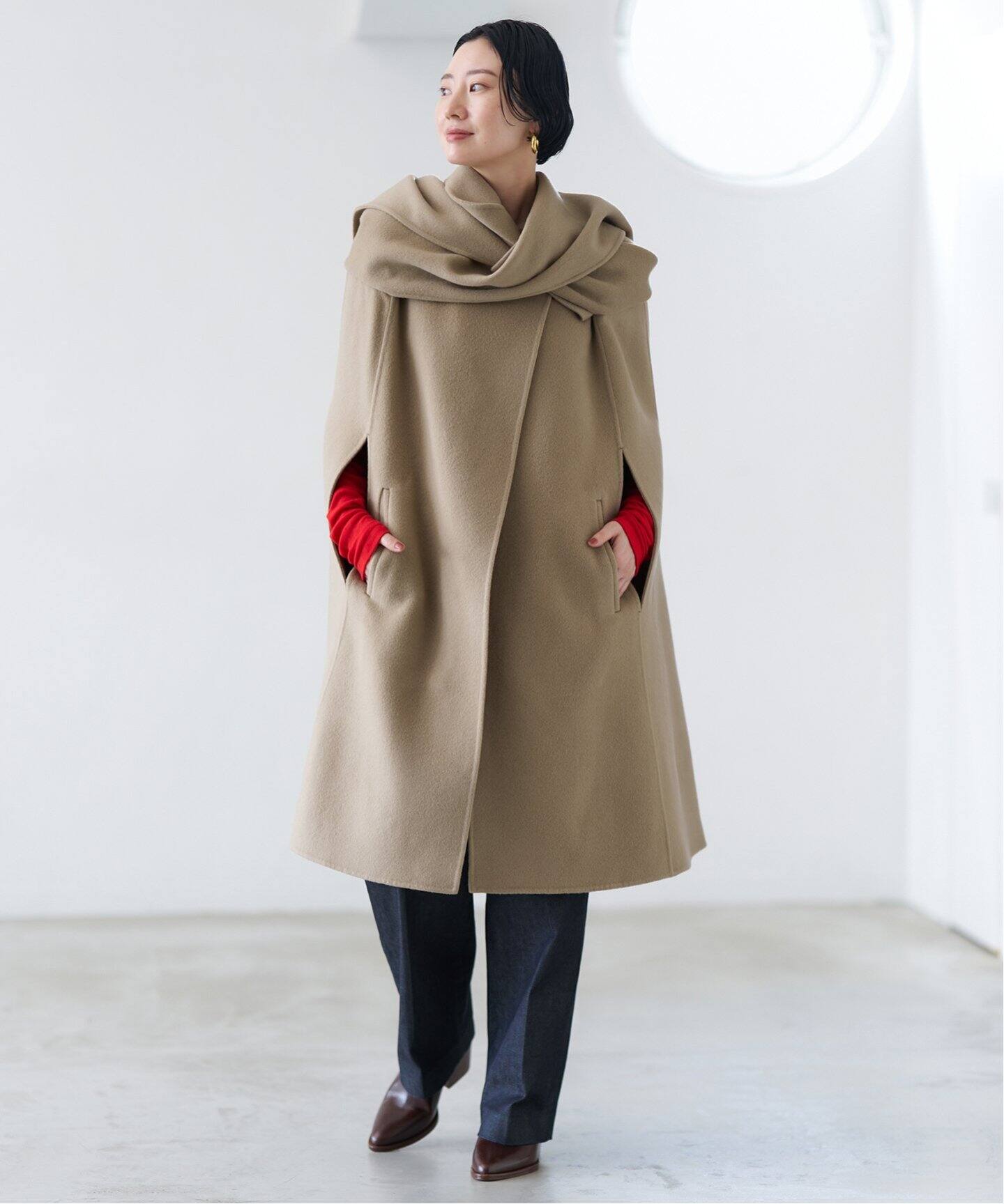 Super140s マントコート（ポンチョ・マント）｜VERMEIL par iena