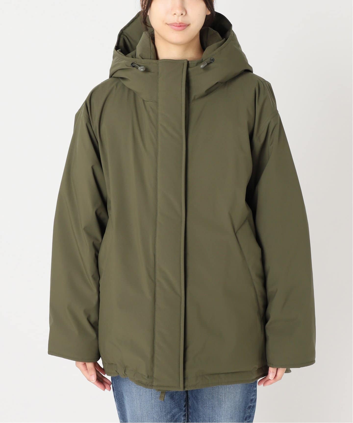 撥水フーデッドダウンハーフコート（ダウンジャケット）｜Spick and