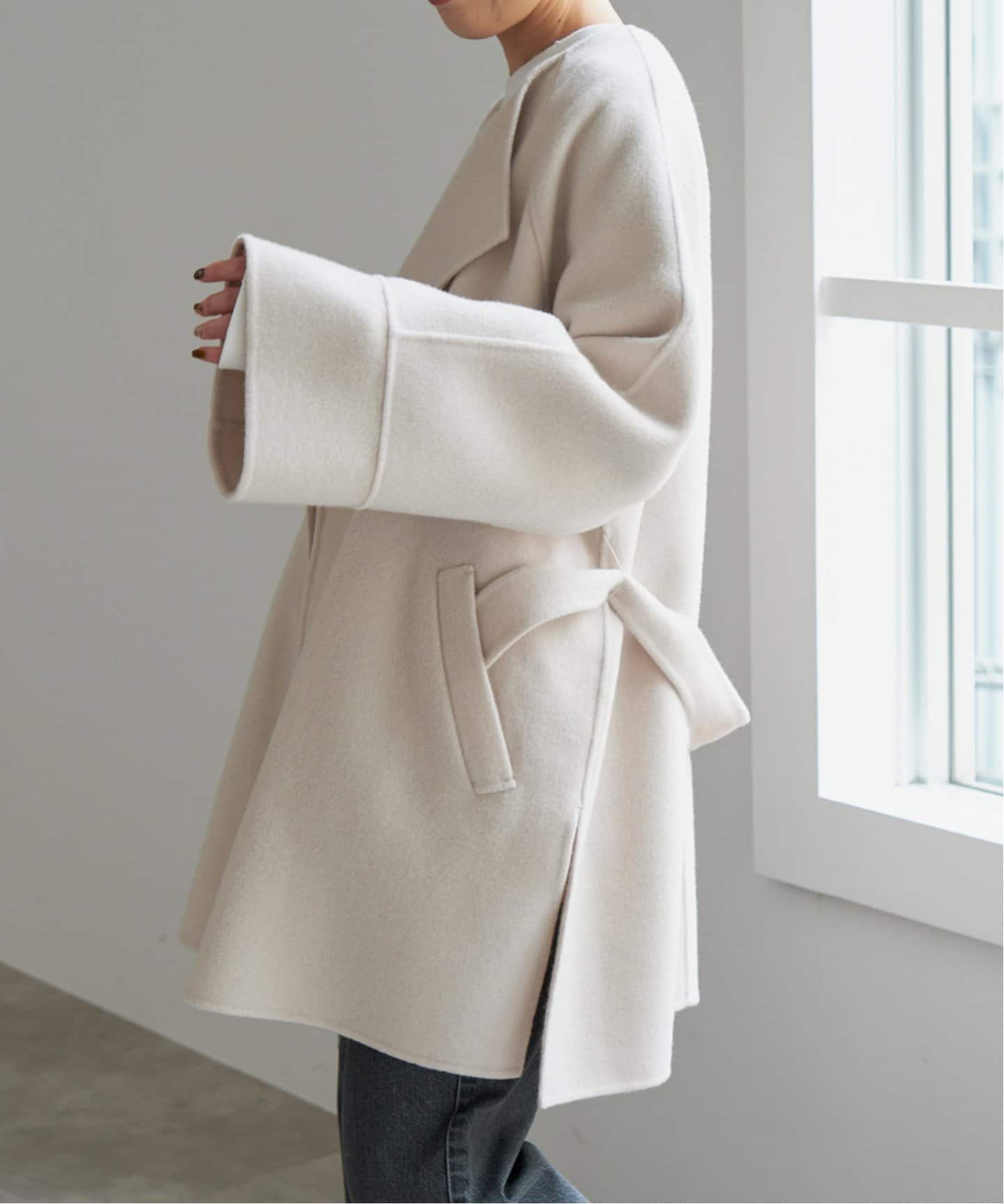 110sリバーポンチョ風コート（ノーカラーコート）｜Spick and Span