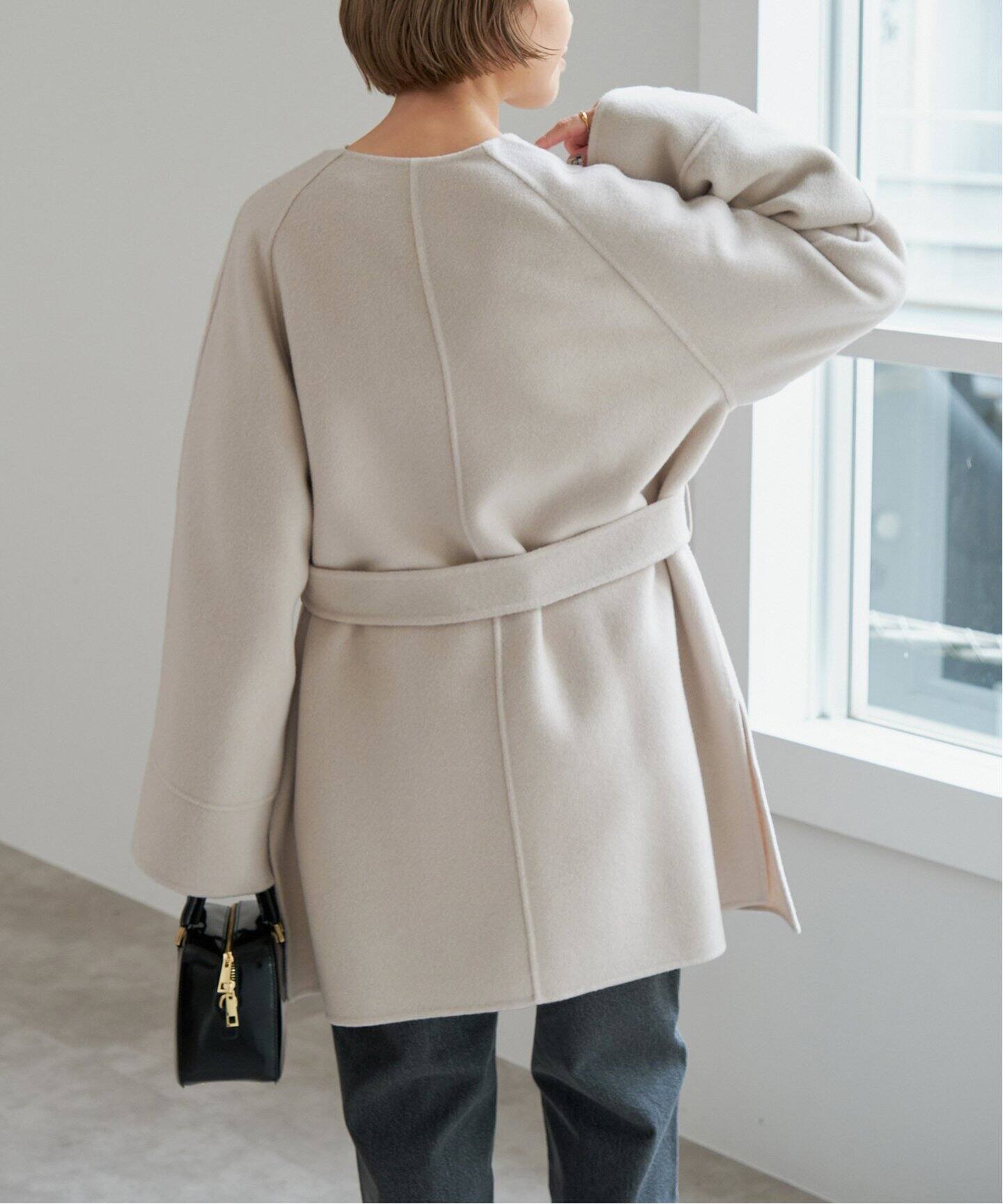 110sリバーポンチョ風コート（ノーカラーコート）｜Spick and Span