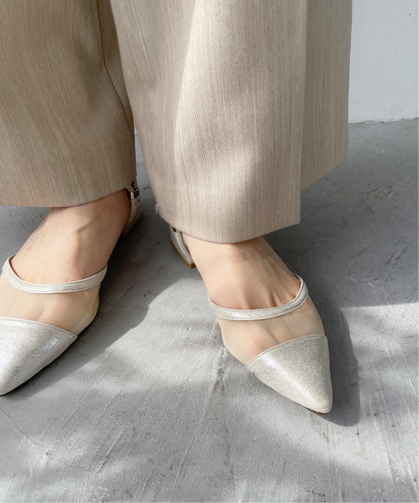 ポインテッド2WAYストラップチュールミュール（その他シューズ）｜LE