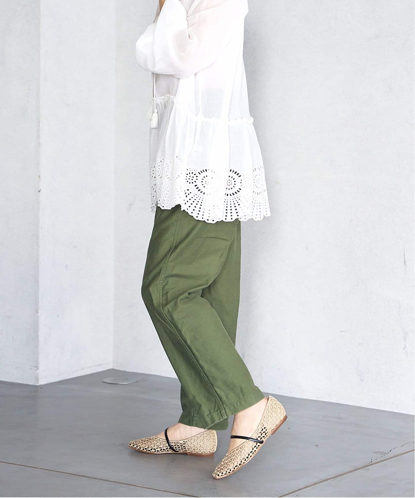 追加》スクエアクロシェストラップフラット（フラットシューズ）｜LE