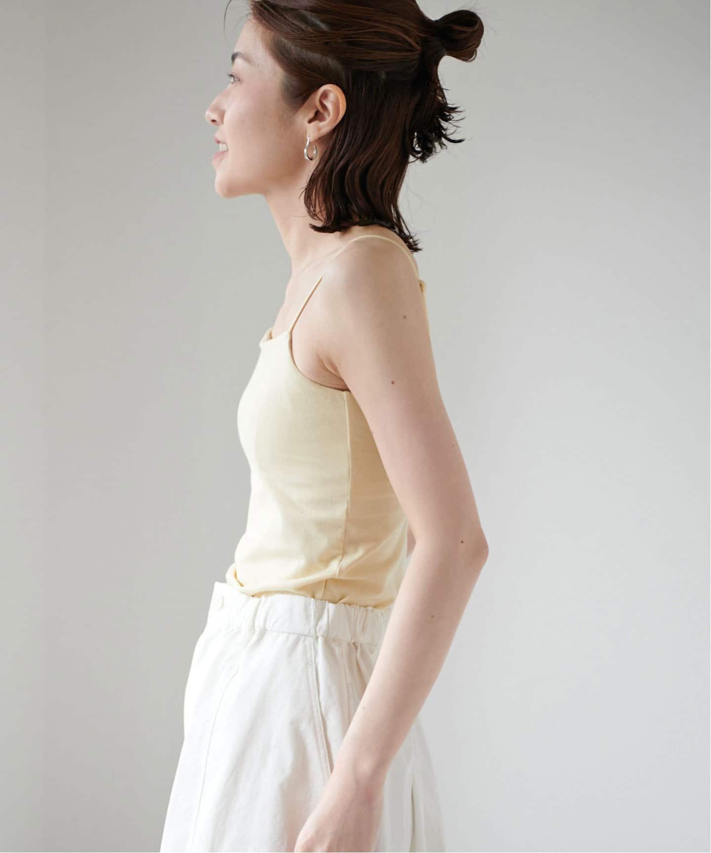 追加》オーガニックコットン混 ストレッチブラキャミソール（カップ