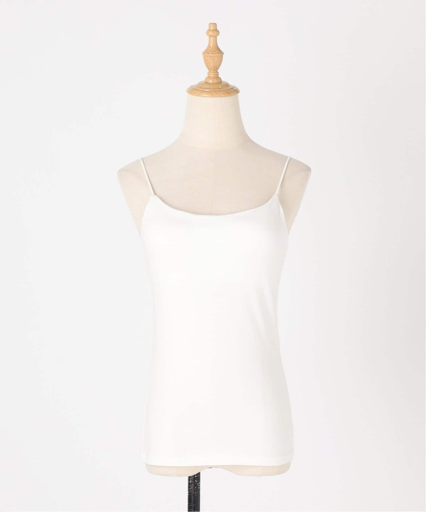 オーガニックコットン混 ストレッチバックオープンブラキャミソール