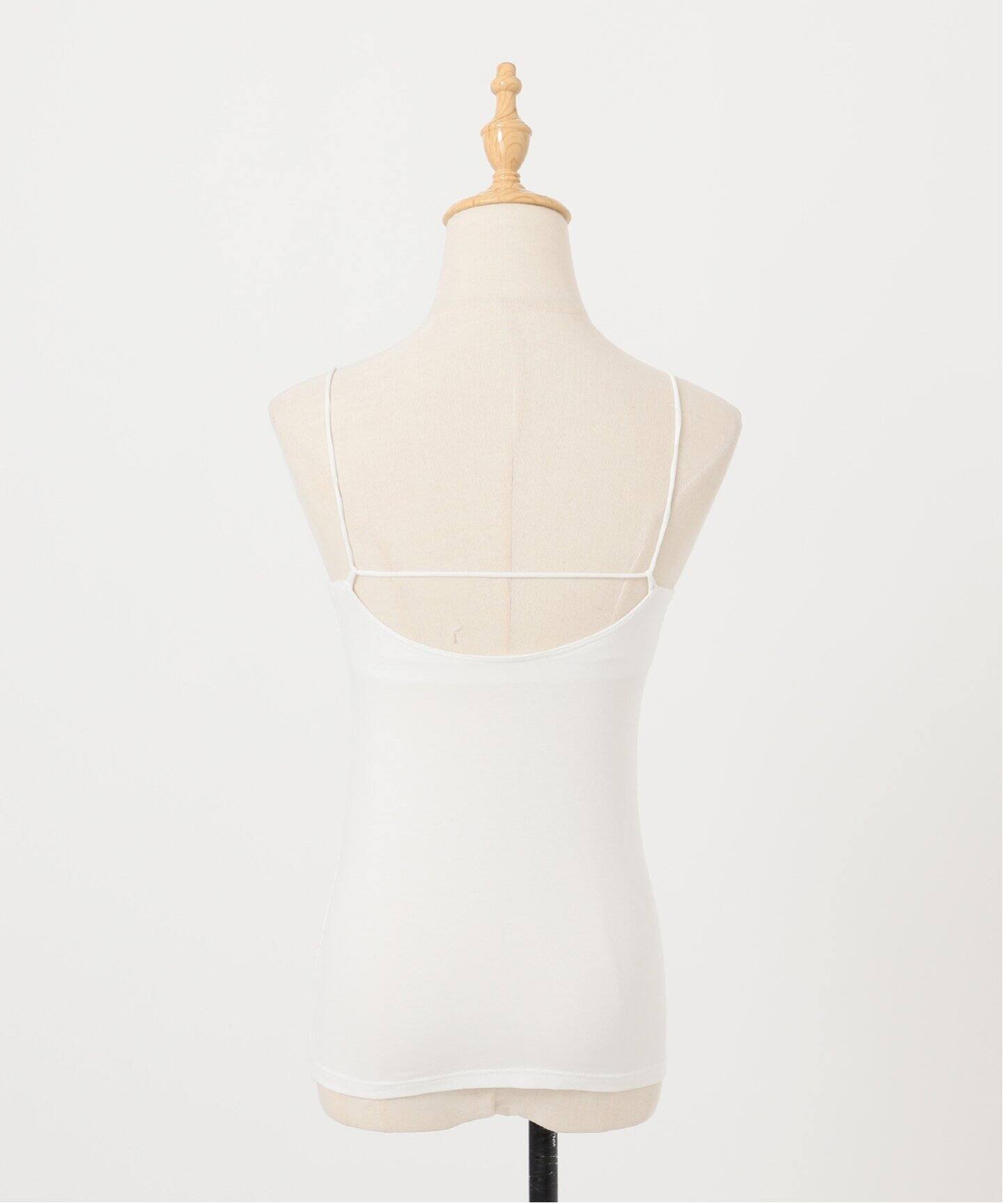 オーガニックコットン混 ストレッチバックオープンブラキャミソール