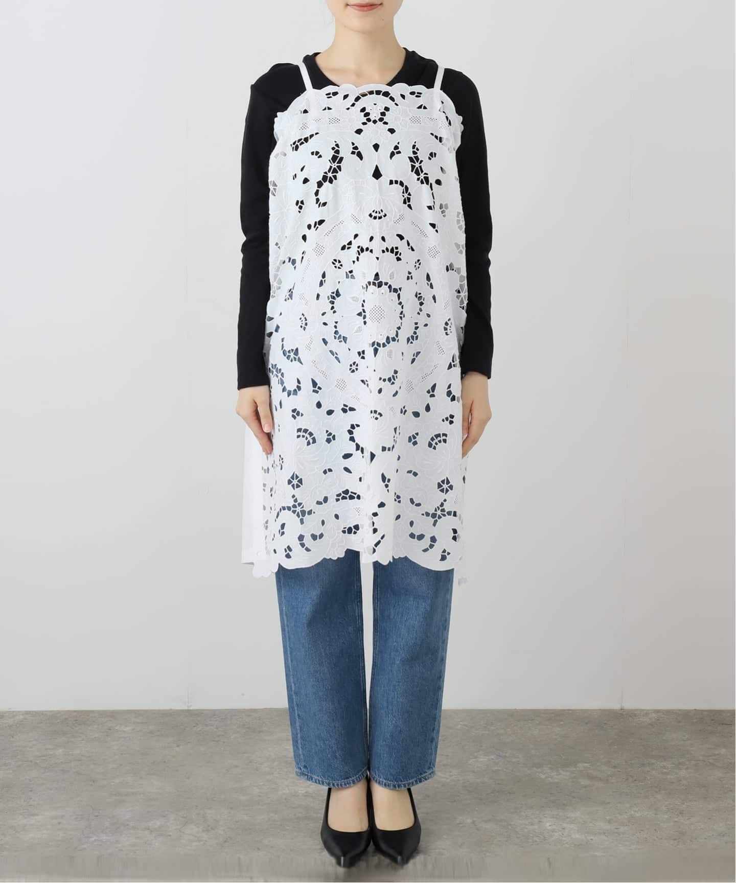 HERITER/エリテ cutwork parts tablecloth aprondr H0-00-7045