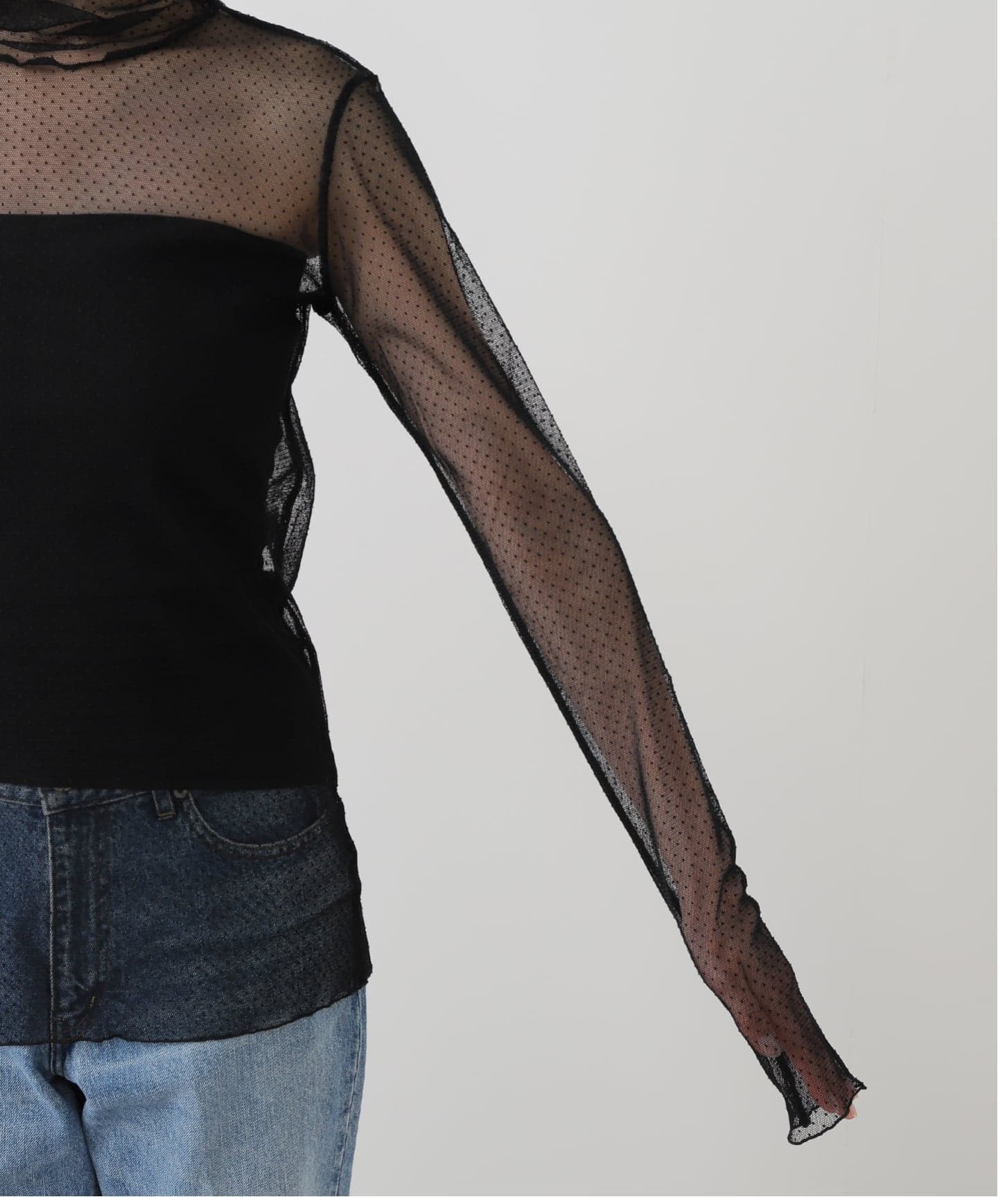 Col Pierrot/コル ピエロ】 Dot Sheer Blouse（シャツ／ブラウス）｜L