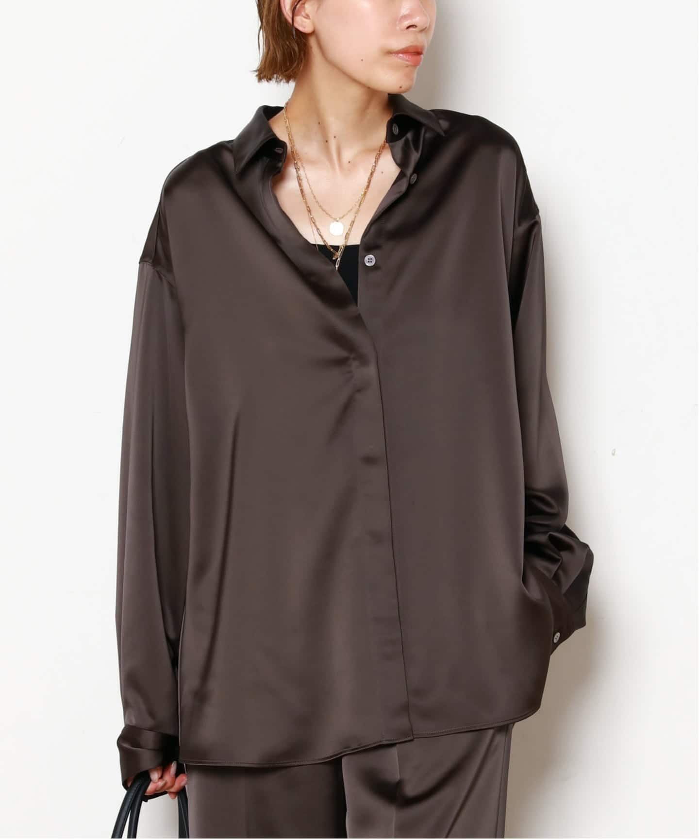 サテンシャツ（シャツ／ブラウス）｜AP STUDIO（エーピーストゥディオ