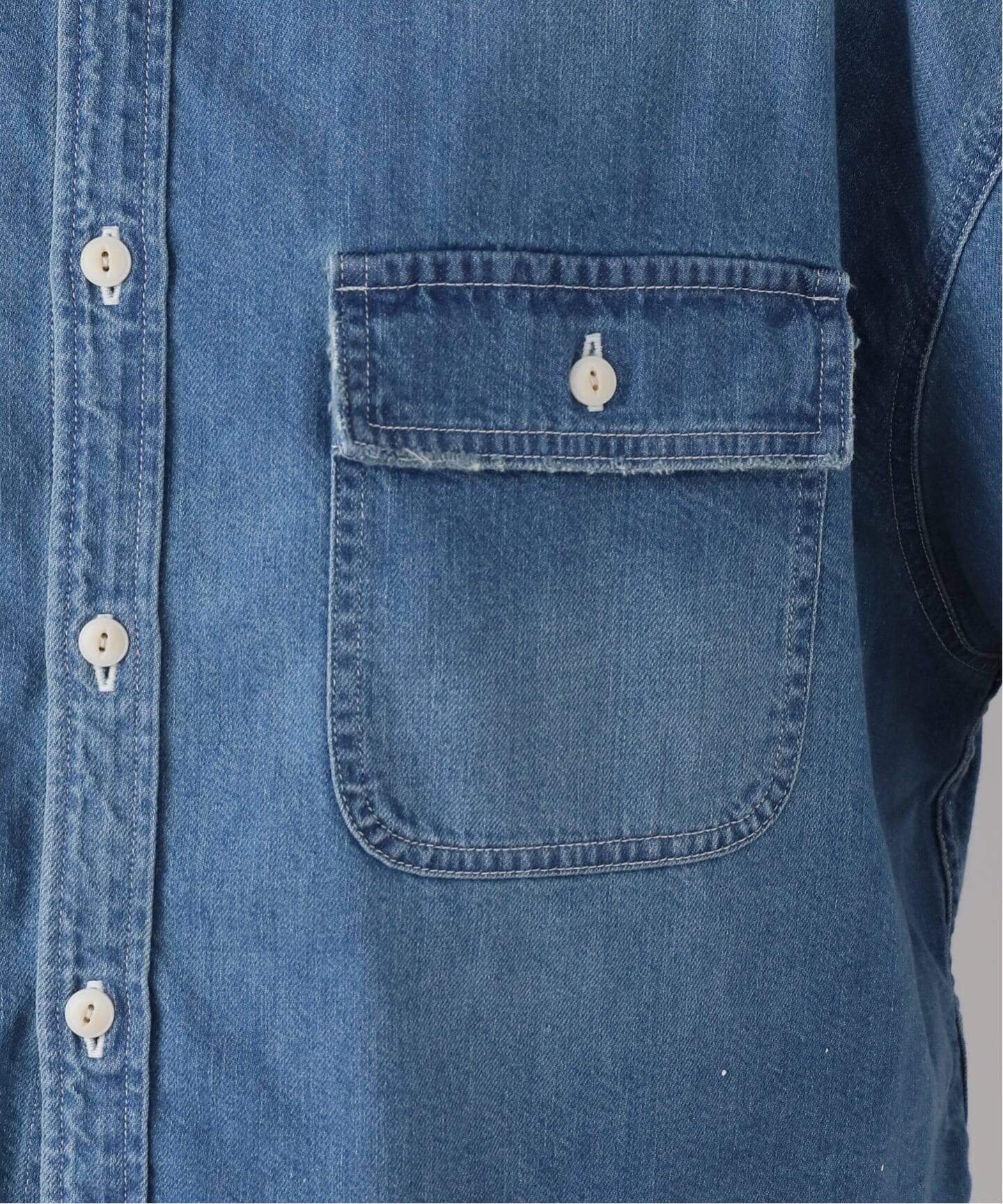 JOHNBULL/ジョンブル】デニムクロップドシャツ（シャツ／ブラウス